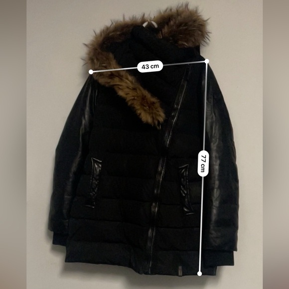 Rudsak Roya Asiatic Raccoon-Fur-Trim Asymmetrical Down Coat Puffer Winter Jacket - Picture 13 of 13